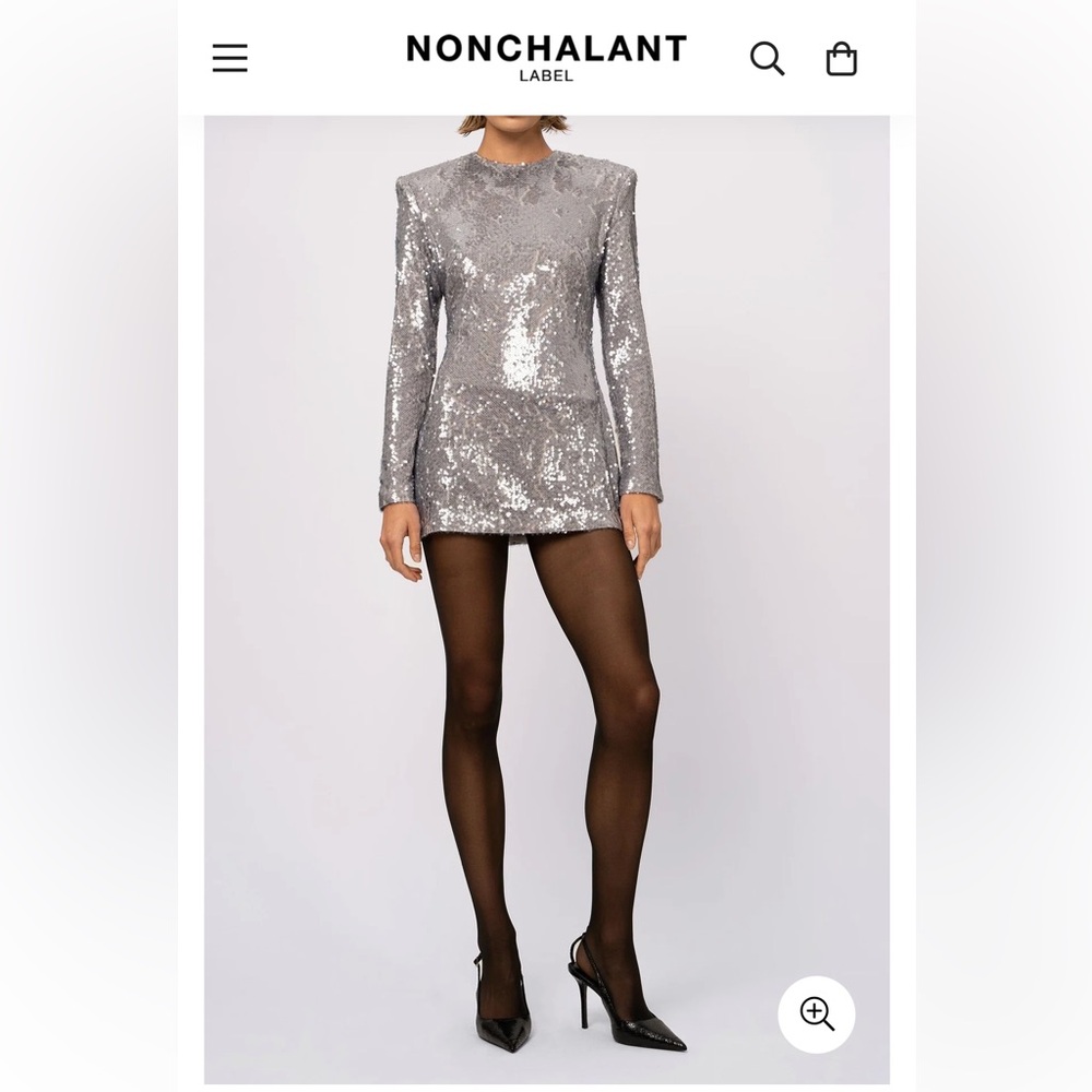 Nonchalant Zola dress Silver Sequin Mini Dress
